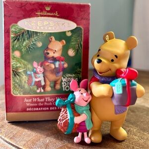 Vintage Hallmark Keepsake Ornament Pooh & Piglet “Just What They Wanted” 2001